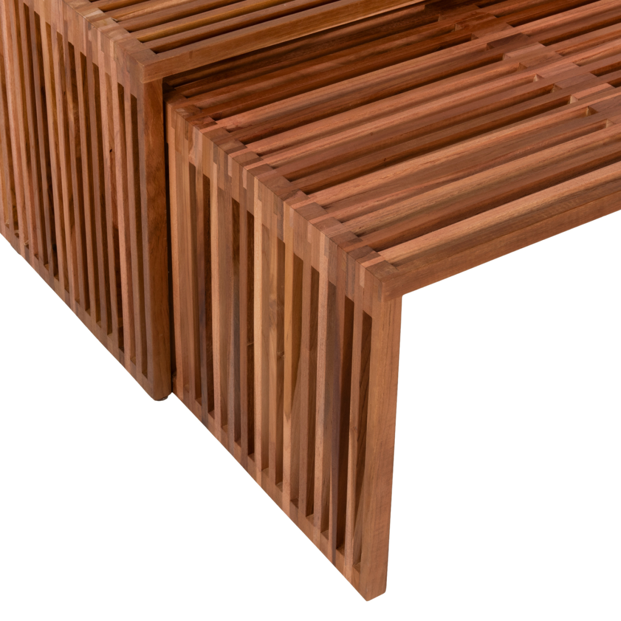 COFFEE TABLE SET OF 2 NYA HM9546 TEAK WOOD IN NATURAL COLOR 86x79x46Hcm. [7]
