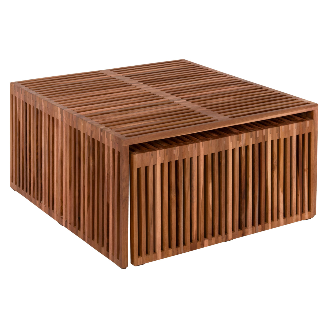 COFFEE TABLE SET OF 2 NYA HM9546 TEAK WOOD IN NATURAL COLOR 86x79x46Hcm. [5]
