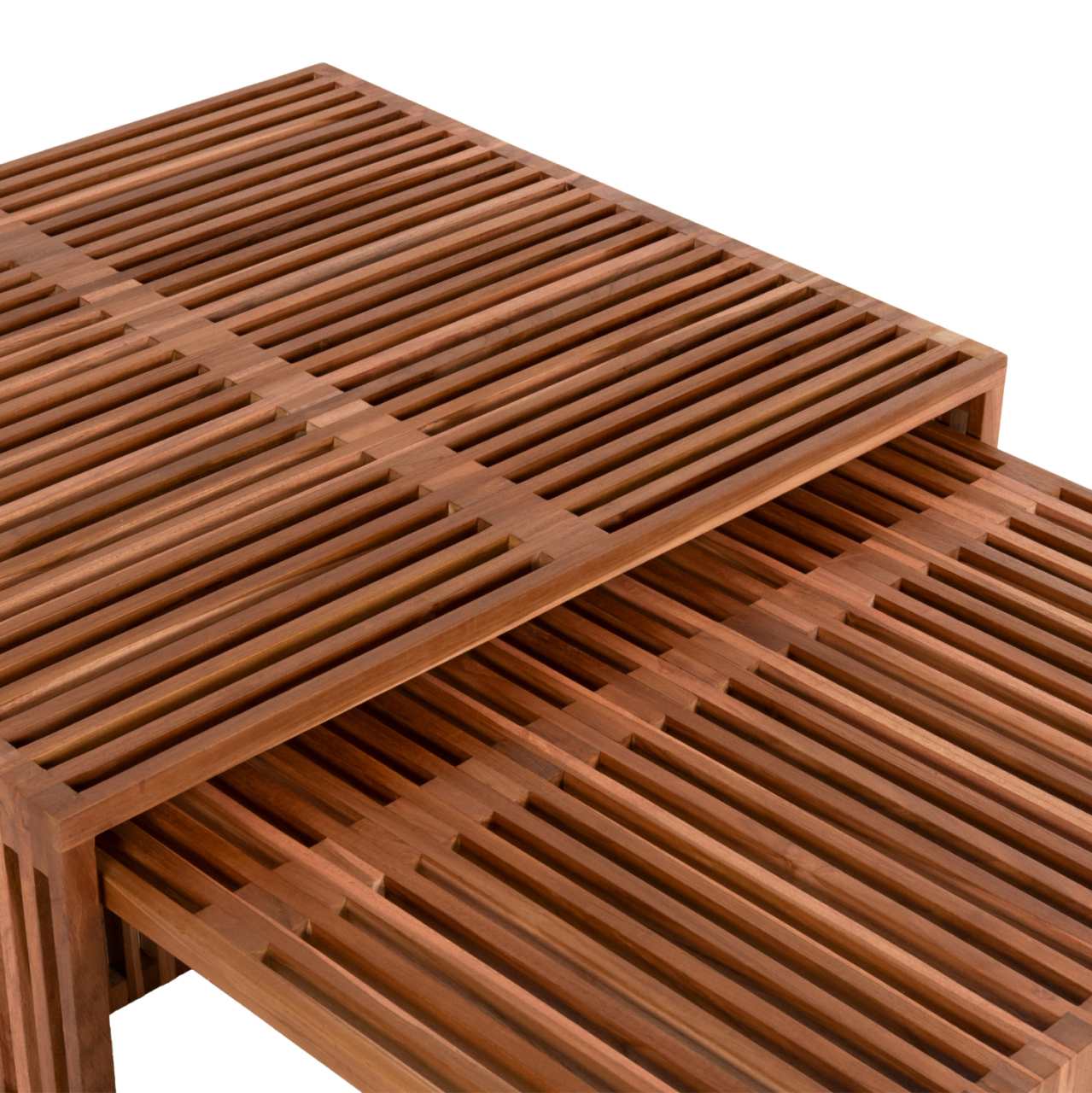 COFFEE TABLE SET OF 2 NYA HM9546 TEAK WOOD IN NATURAL COLOR 86x79x46Hcm. [8]