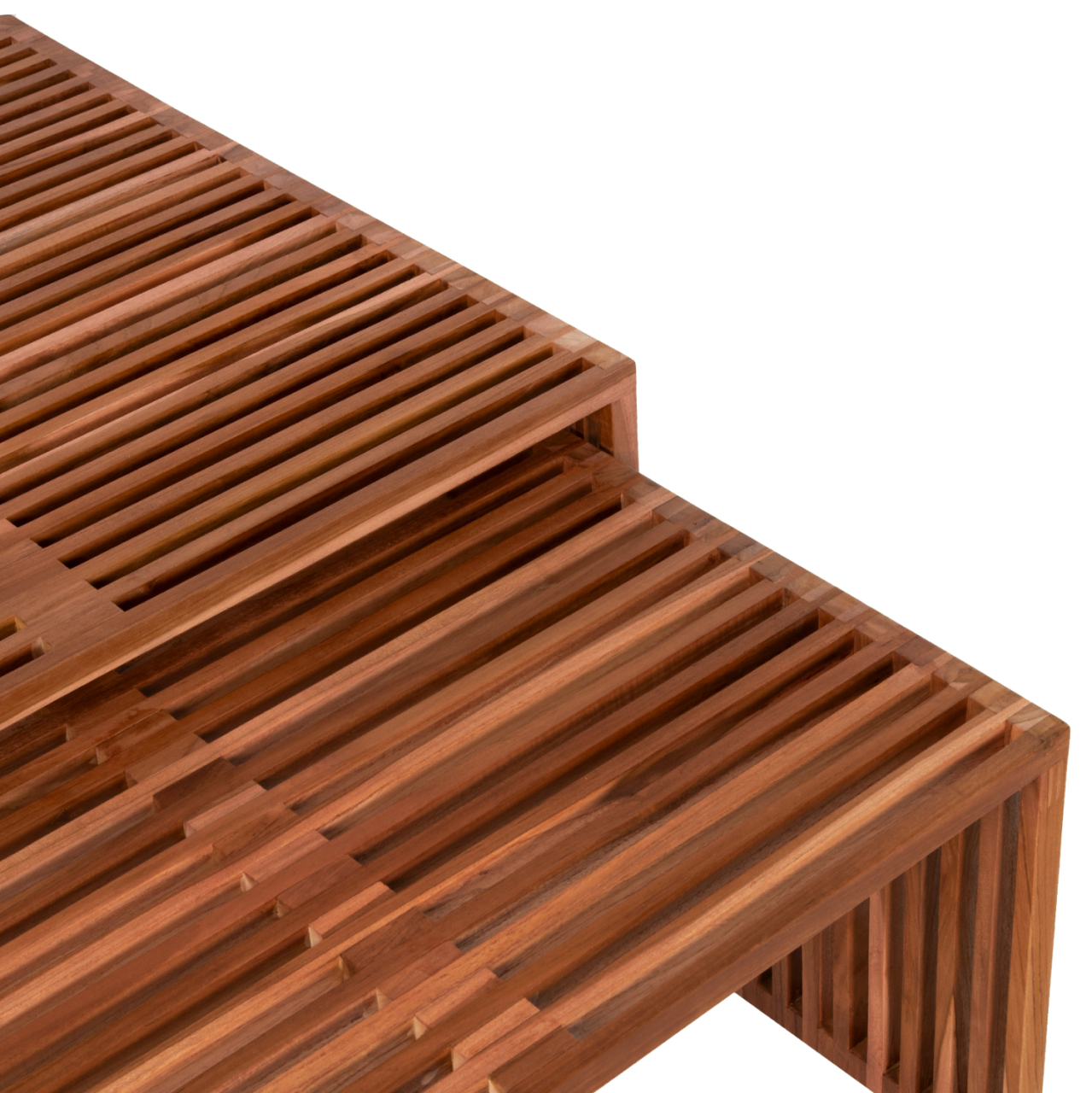 COFFEE TABLE SET OF 2 NYA HM9546 TEAK WOOD IN NATURAL COLOR 86x79x46Hcm. [6]