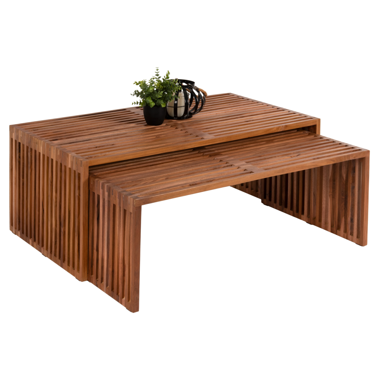 COFFEE TABLE SET OF 2 NYA HM9548 TEAK WOOD IN NATURAL COLOR 116x60x46,5Hcm. [4]