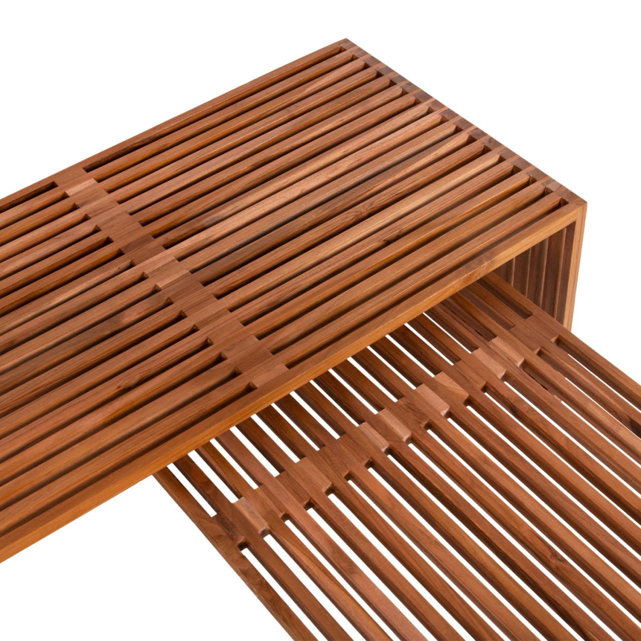 COFFEE TABLE SET OF 2 NYA HM9548 TEAK WOOD IN NATURAL COLOR 116x60x46,5Hcm. [6]