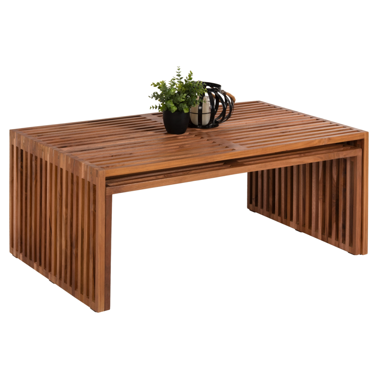COFFEE TABLE SET OF 2 NYA HM9548 TEAK WOOD IN NATURAL COLOR 116x60x46,5Hcm. [3]