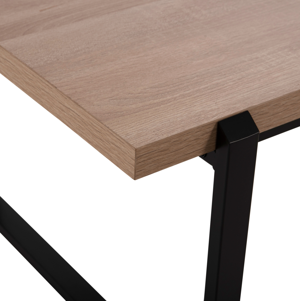 COFFEE TABLE SHABEN HM9585.03 MDF IN SONOMA TABLETOP-BLACK METAL BASE 120x60X46Hcm. [5]