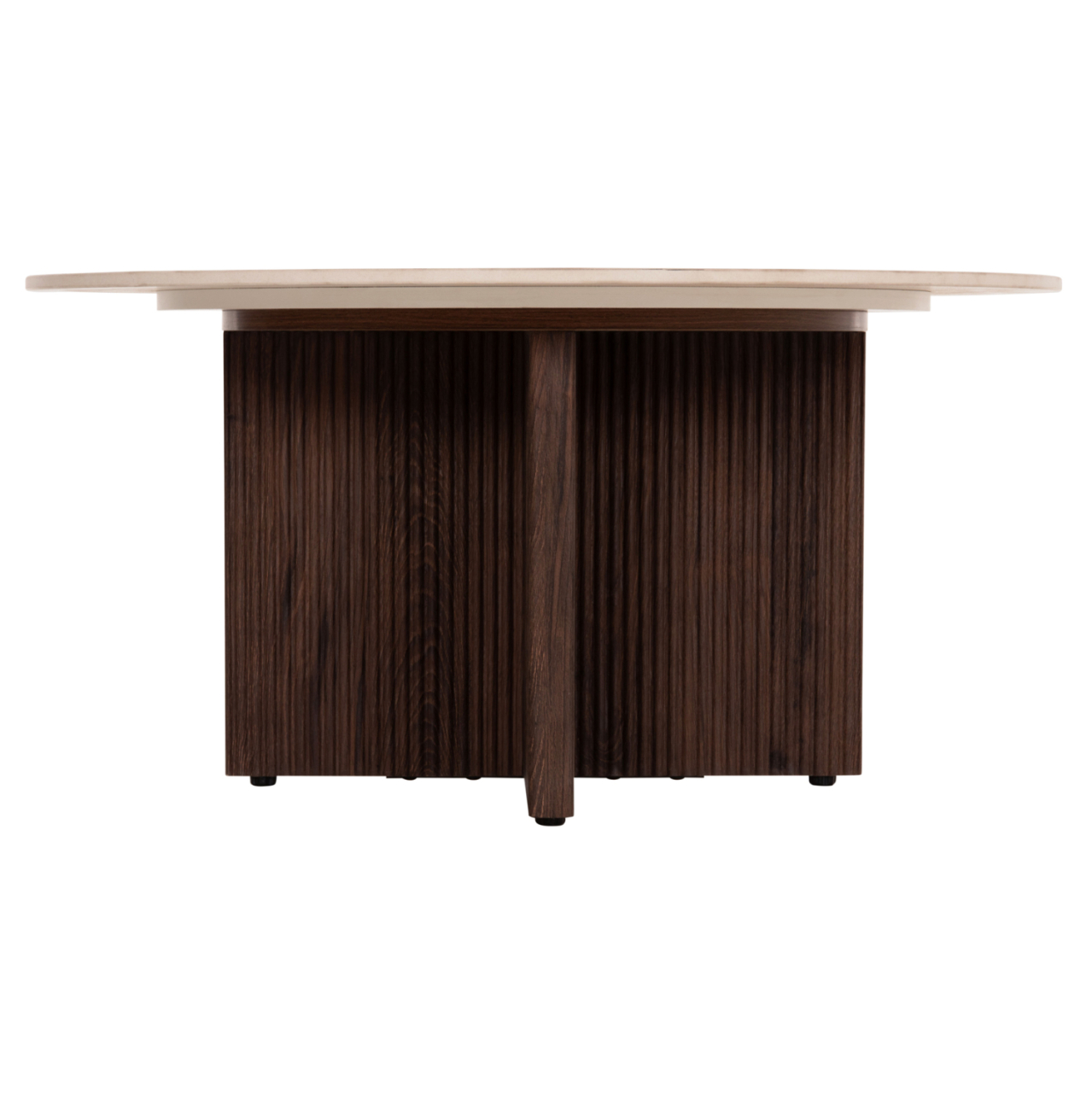COFFEE TABLE SKY HM18329 CERAMIC TOP WITH TRAVERTINE STONE LOOK--MDF BASE Φ80x40H [3]