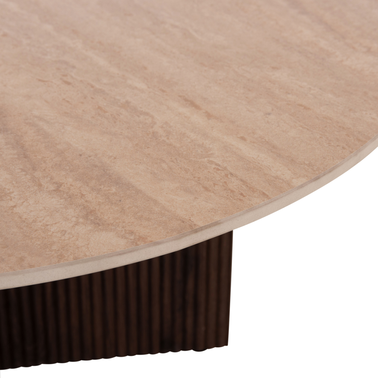 COFFEE TABLE SKY HM18329 CERAMIC TOP WITH TRAVERTINE STONE LOOK--MDF BASE Φ80x40H [6]