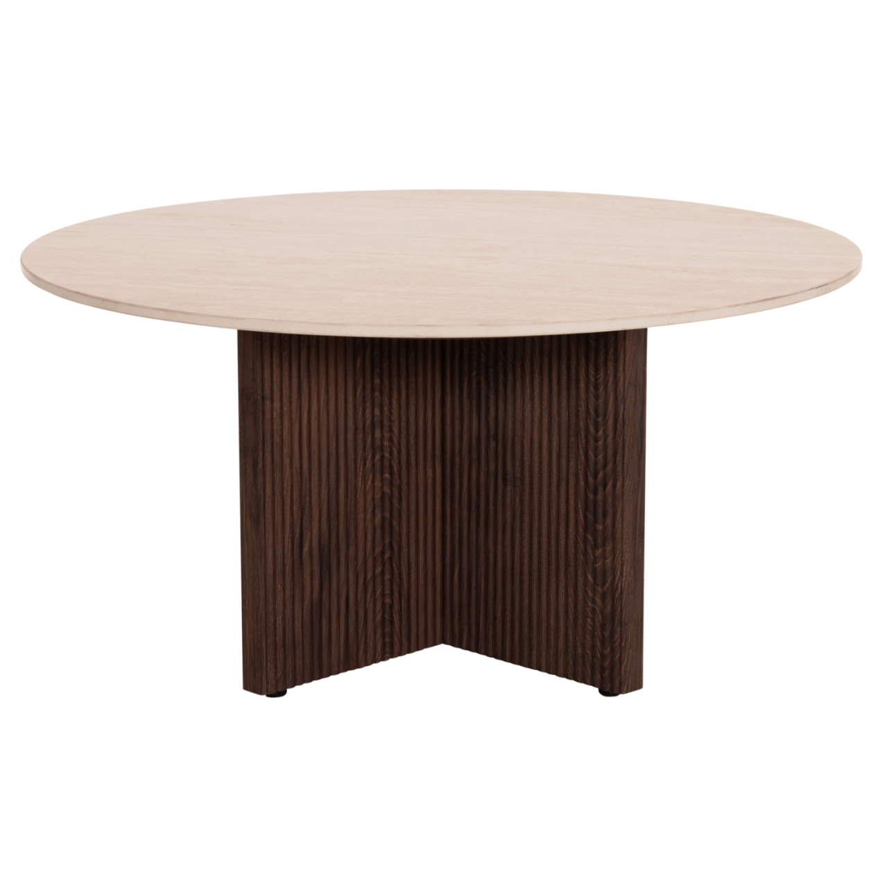 COFFEE TABLE SKY HM18329 CERAMIC TOP WITH TRAVERTINE STONE LOOK--MDF BASE Φ80x40H [4]