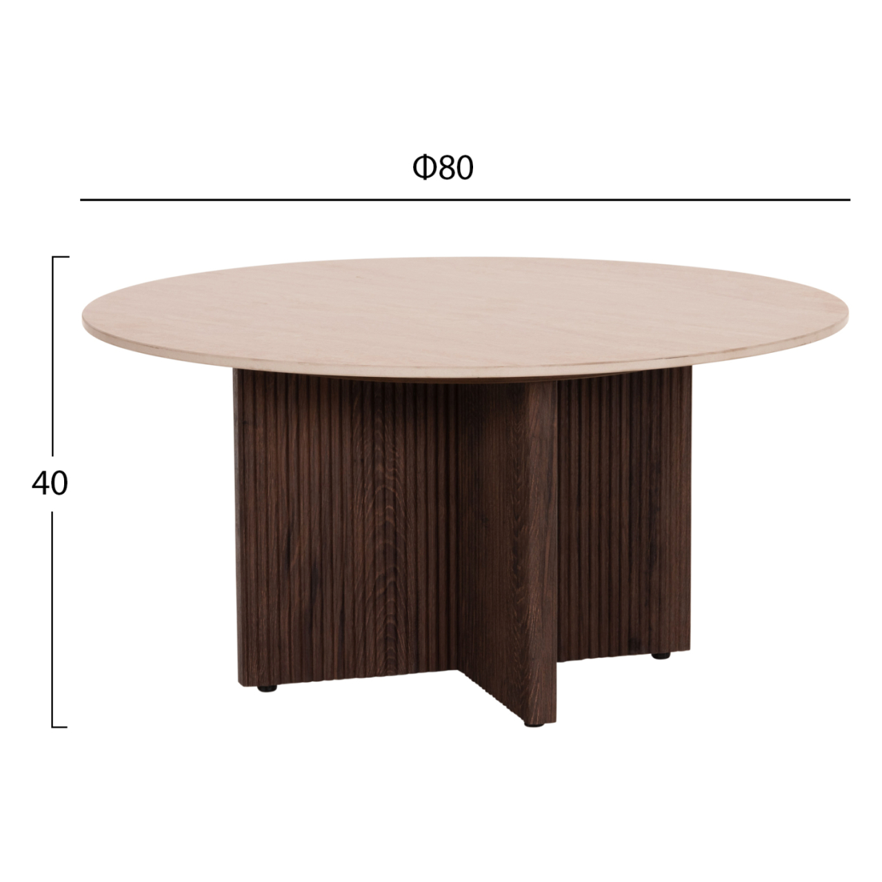 COFFEE TABLE SKY HM18329 CERAMIC TOP WITH TRAVERTINE STONE LOOK--MDF BASE Φ80x40H [2]