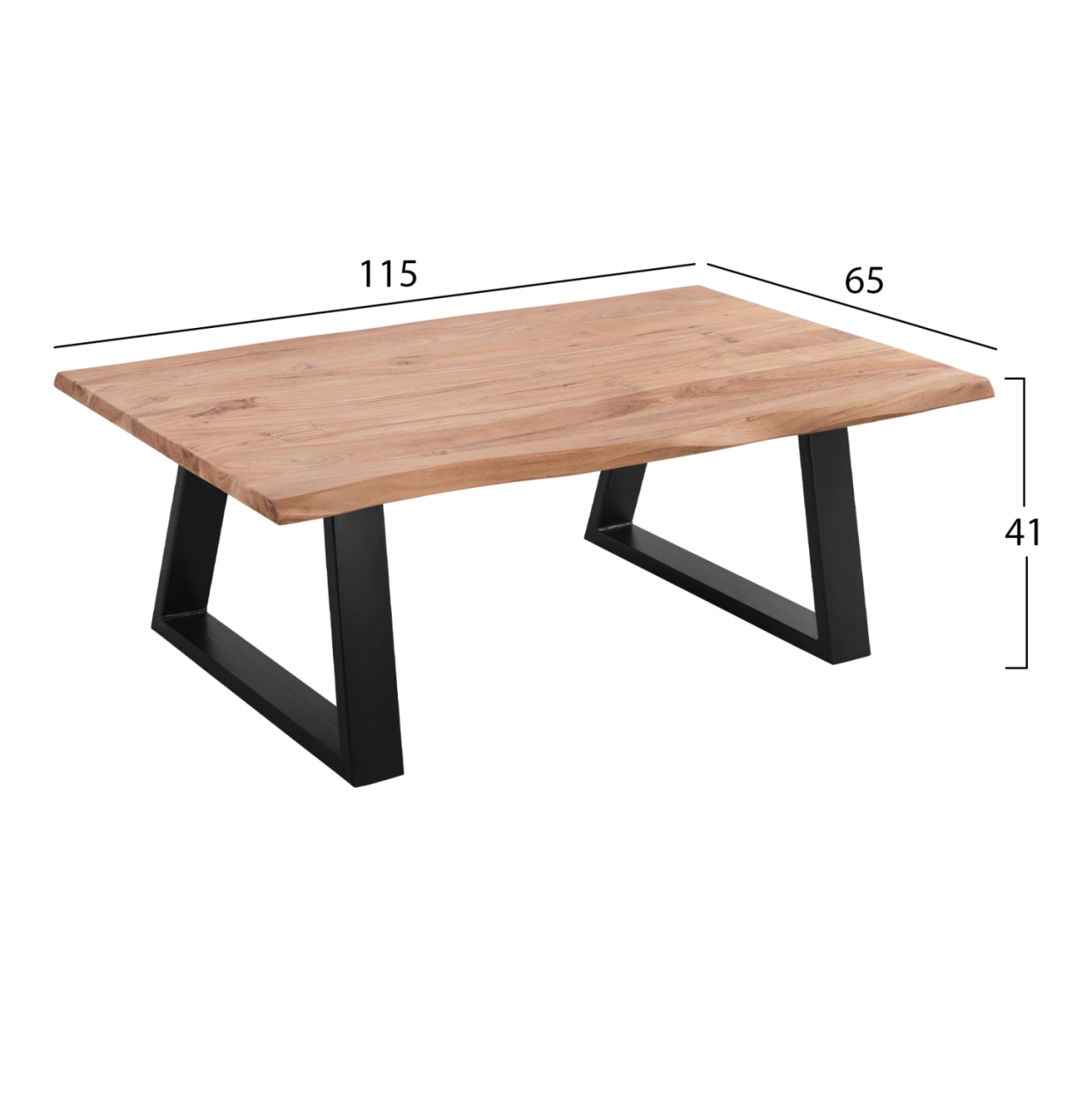 Coffee Table Sofia Slim HM8502.11 Solid Acacia 115Χ65Χ41H cm. [2]