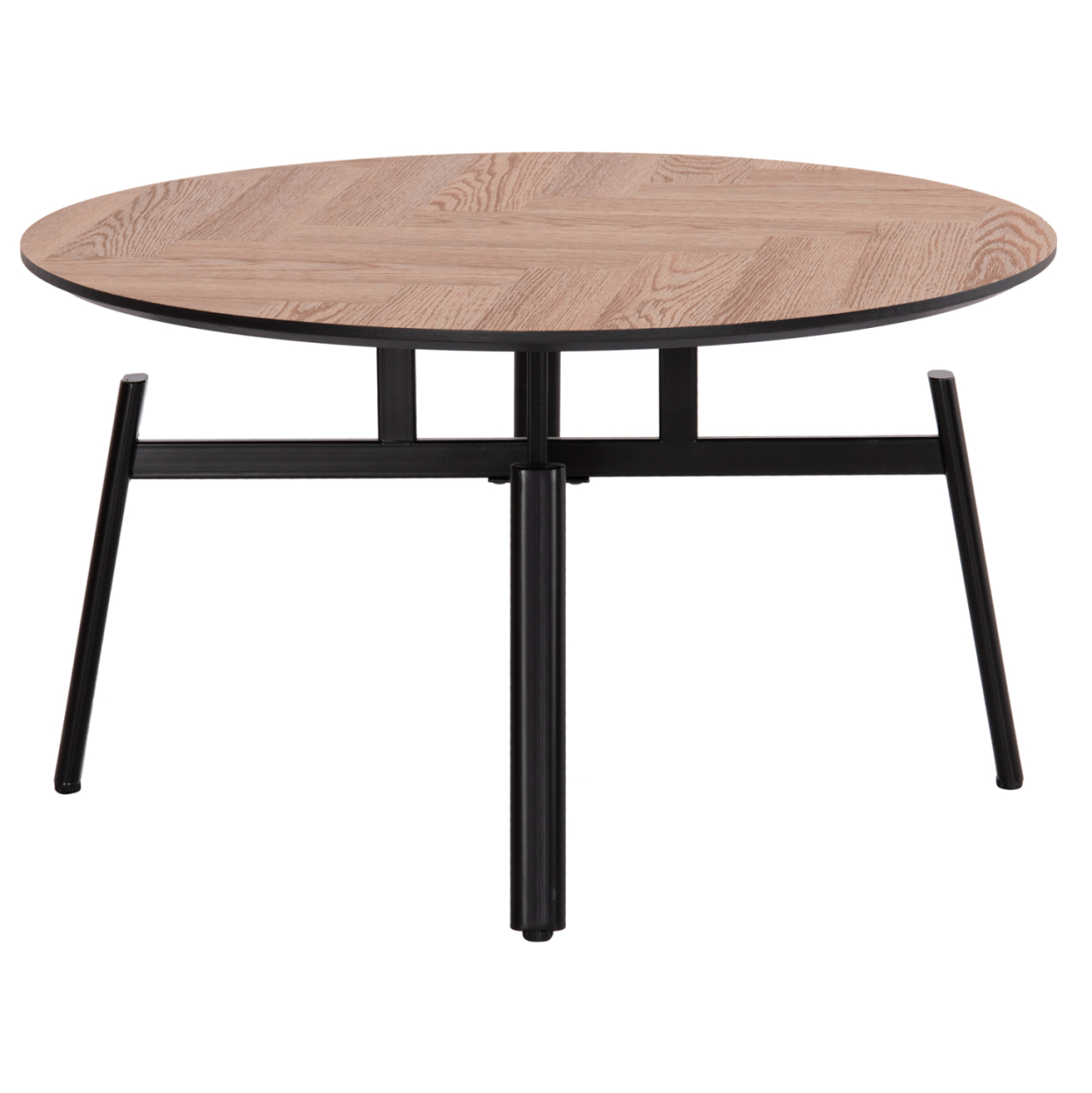 COFFEE TABLE SWIVELLING NORTON HM18035.03 METAL LEGS IN BLACK-MDF TOP IN SONAMA Φ80x45.5Hcm. [3]
