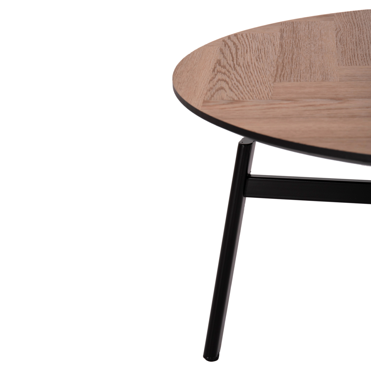 COFFEE TABLE SWIVELLING NORTON HM18035.03 METAL LEGS IN BLACK-MDF TOP IN SONAMA Φ80x45.5Hcm. [6]