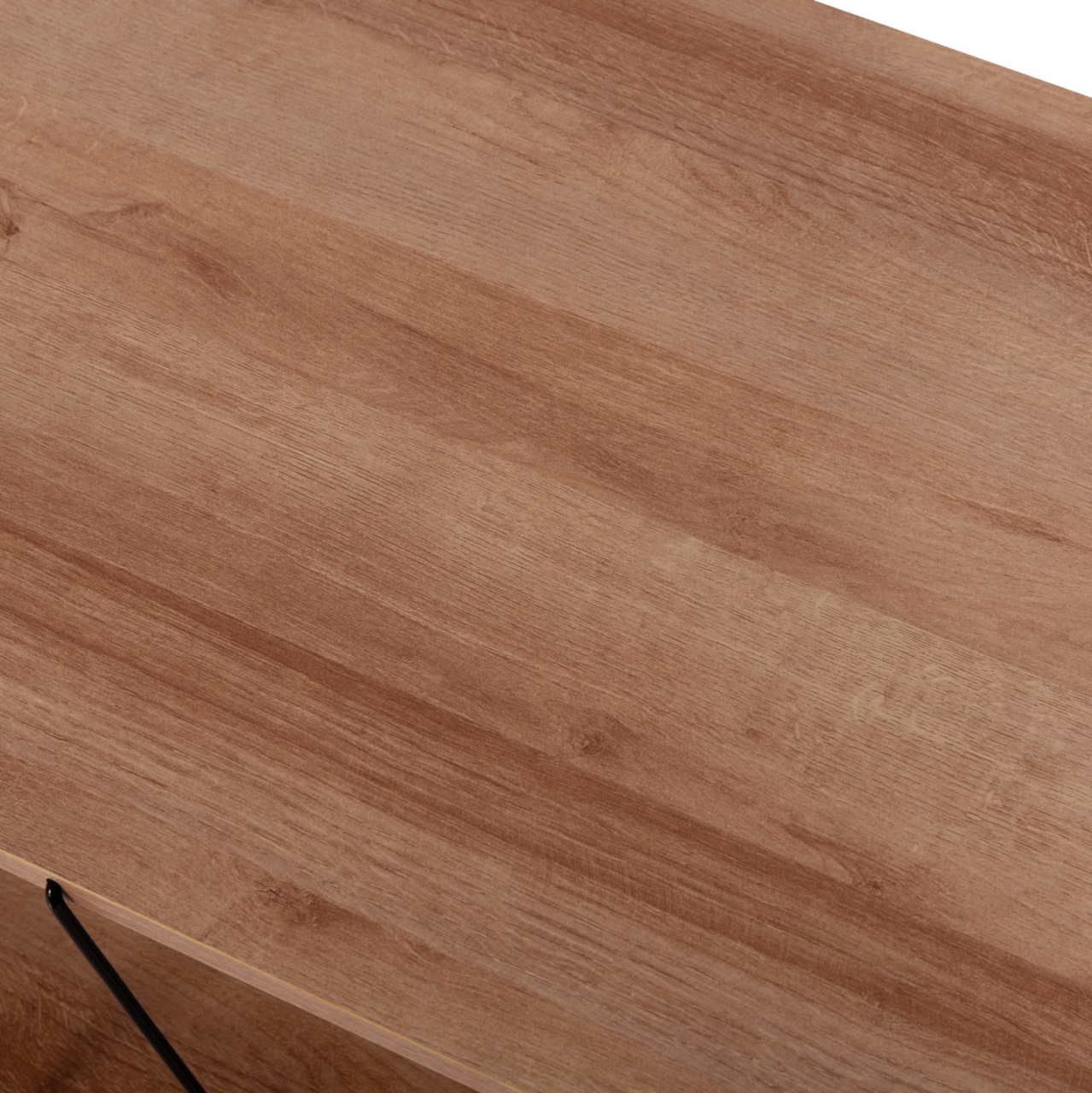 COFFEE TABLE TARS HM8927.11 NATURAL OAK MELAMINE-BLACK METAL RODS 120Χ50Χ30Hcm. [6]