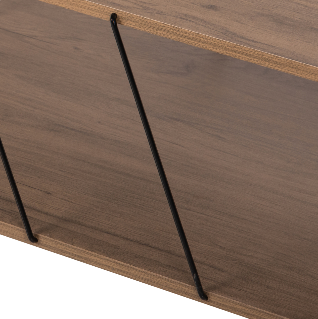 COFFEE TABLE TARS HM8927.12 WALNUT MELAMINE-BLACK METAL RODS 120Χ50Χ30Hcm. [6]