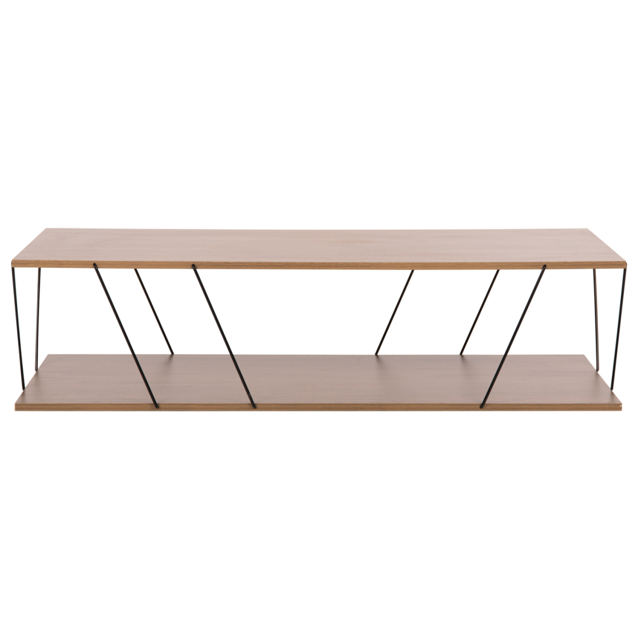 COFFEE TABLE TARS HM8927.12 WALNUT MELAMINE-BLACK METAL RODS 120Χ50Χ30Hcm. [3]