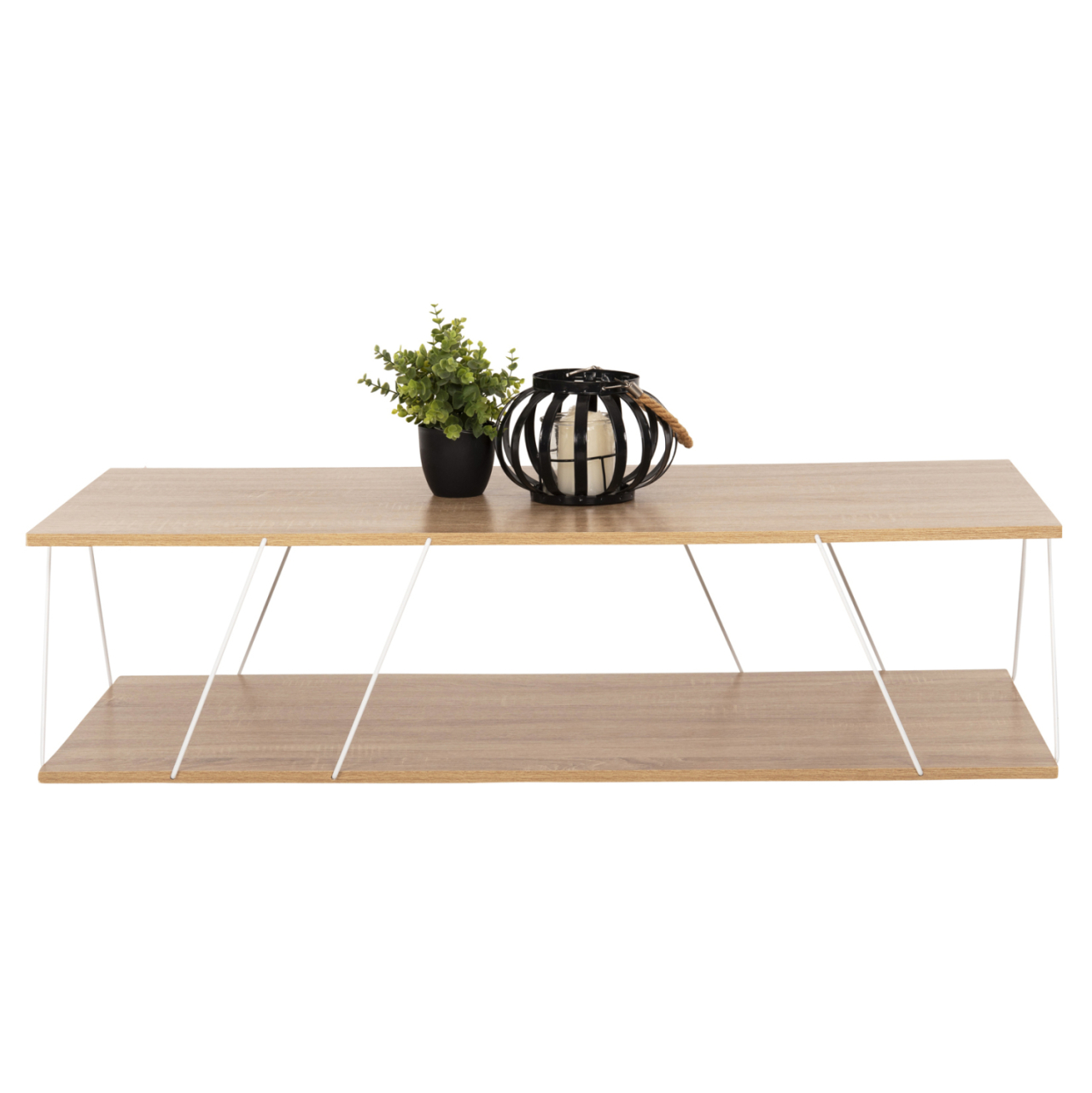 COFFEE TABLE TARS HM8927.14 SONOMA MELAMINE-WHITE METAL RODS 120Χ50Χ30Hcm. [3]