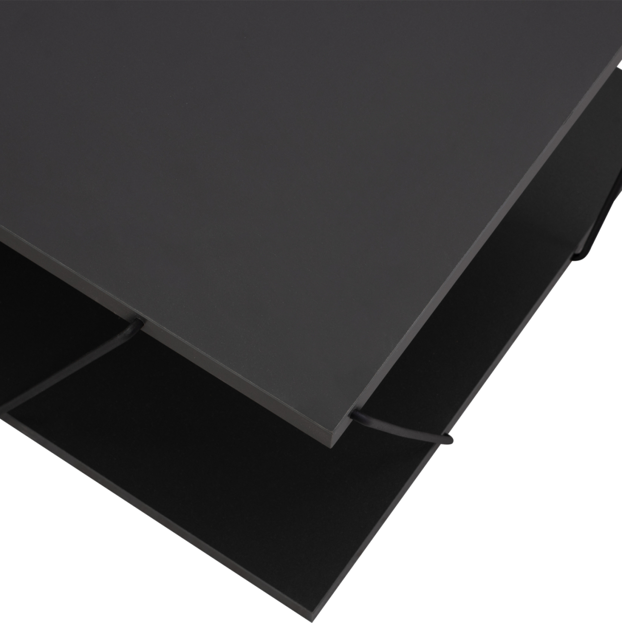 COFFEE TABLE TARS HM8927.20 GREY MELAMINE-BLACK METAL RODS 120Χ50Χ30Hcm. [6]