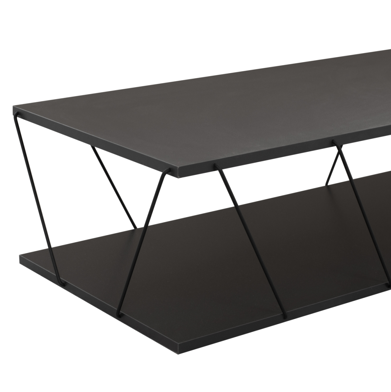 COFFEE TABLE TARS HM8927.20 GREY MELAMINE-BLACK METAL RODS 120Χ50Χ30Hcm. [4]