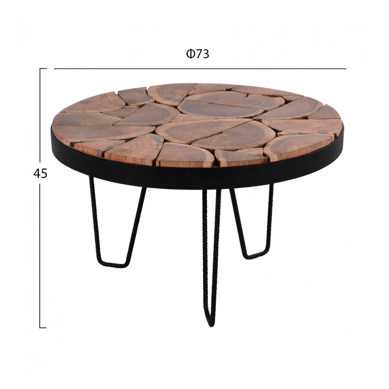 Coffee Table TIMOTHY HM8366.11 Solid ACACIA Φ73x45H [2]