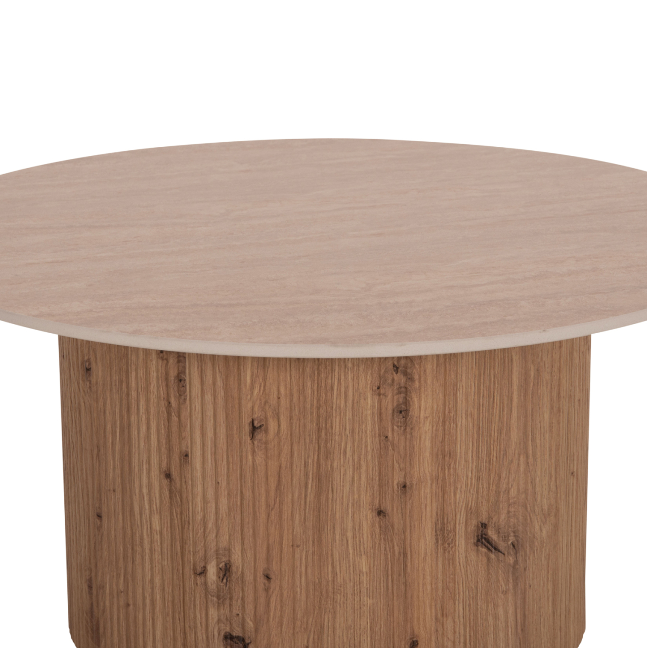 COFFEE TABLE TWIL HM18325 CERAMIC TOP IN TRAVERTINE STONE LOOK--MDF BASE Φ80x40Hcm. [4]