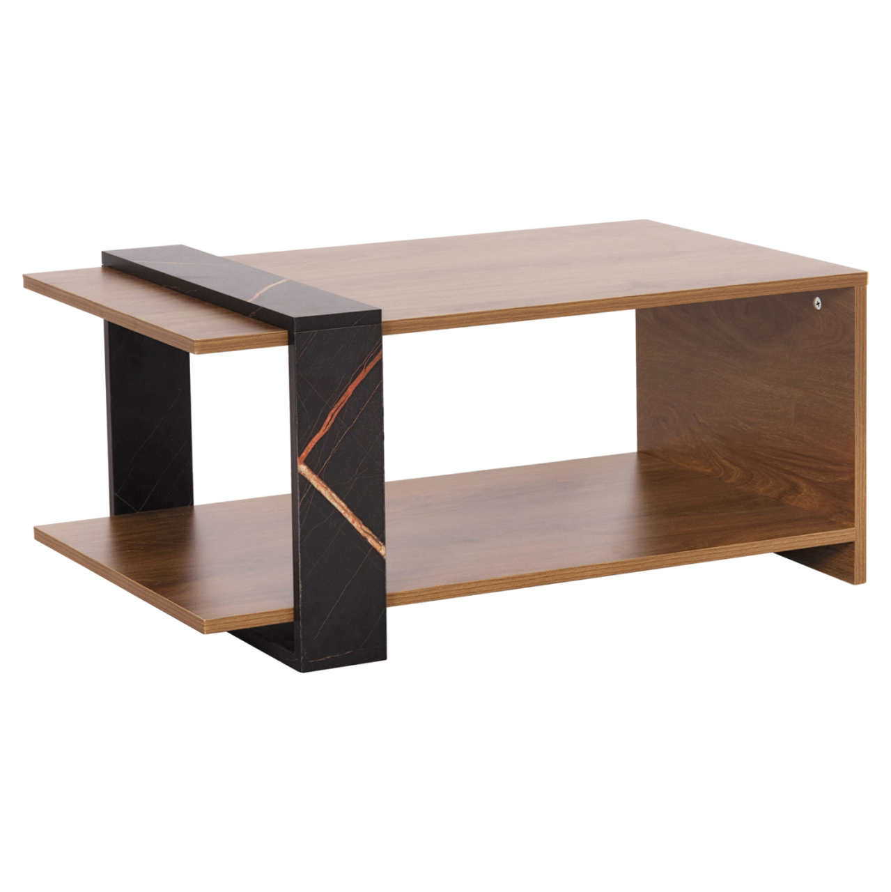 COFFEE TABLE WILMA HM8950.12 MELAMINE IN NATURAL-BLACK MARBLE 80Χ50Χ35Hcm. [6]