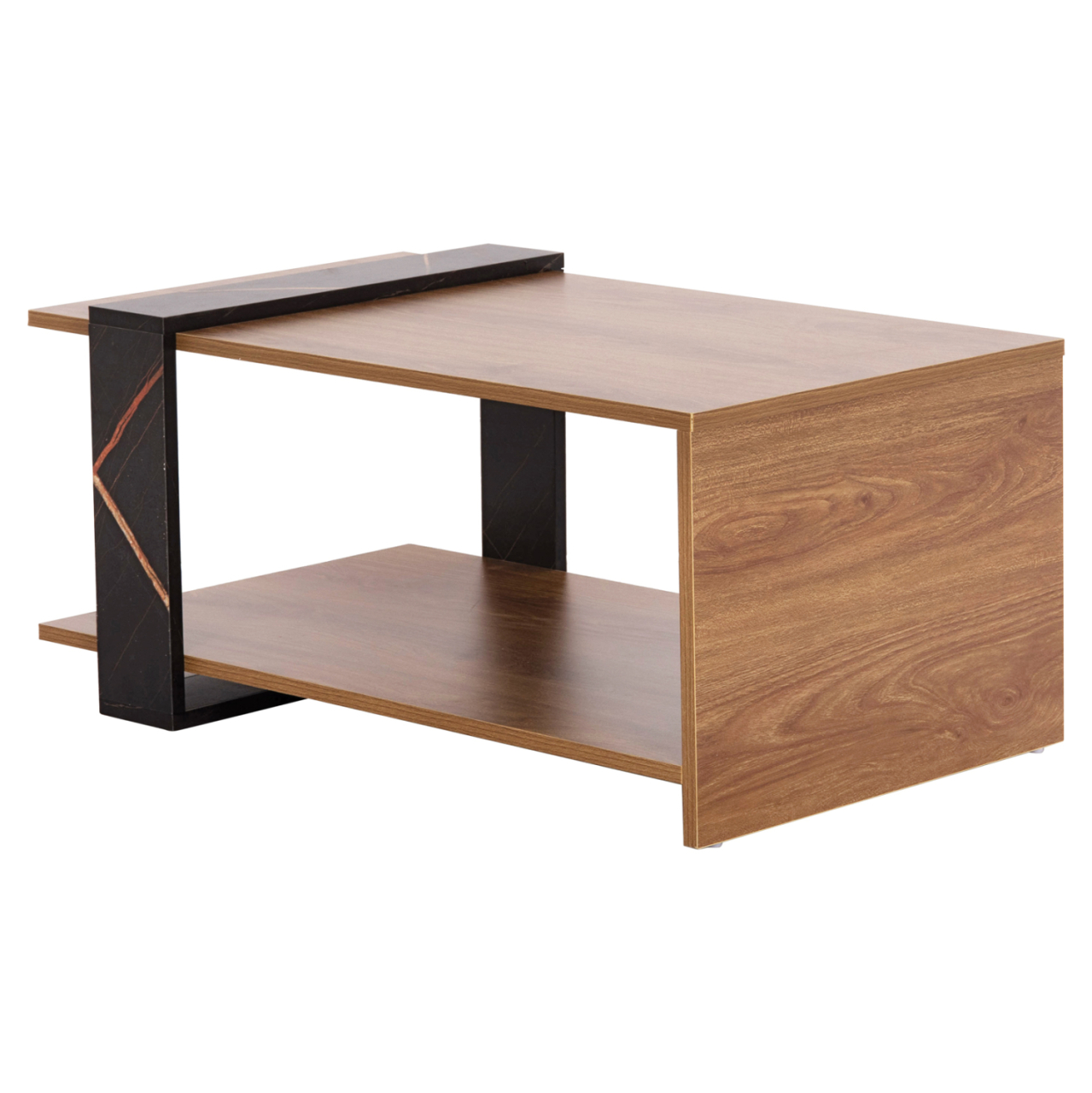 COFFEE TABLE WILMA HM8950.12 MELAMINE IN NATURAL-BLACK MARBLE 80Χ50Χ35Hcm. [5]