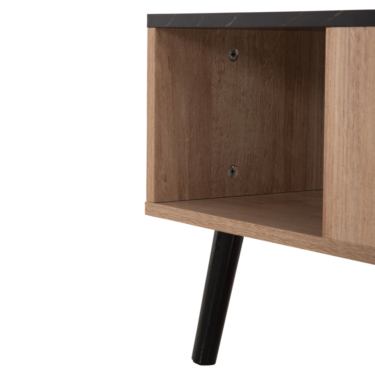 COFFEE TABLE WITH SHELF GUNNEZ HM9036.22 OAK-BLACK MARBLE LOOK 90x54x38,5H cm. [7]