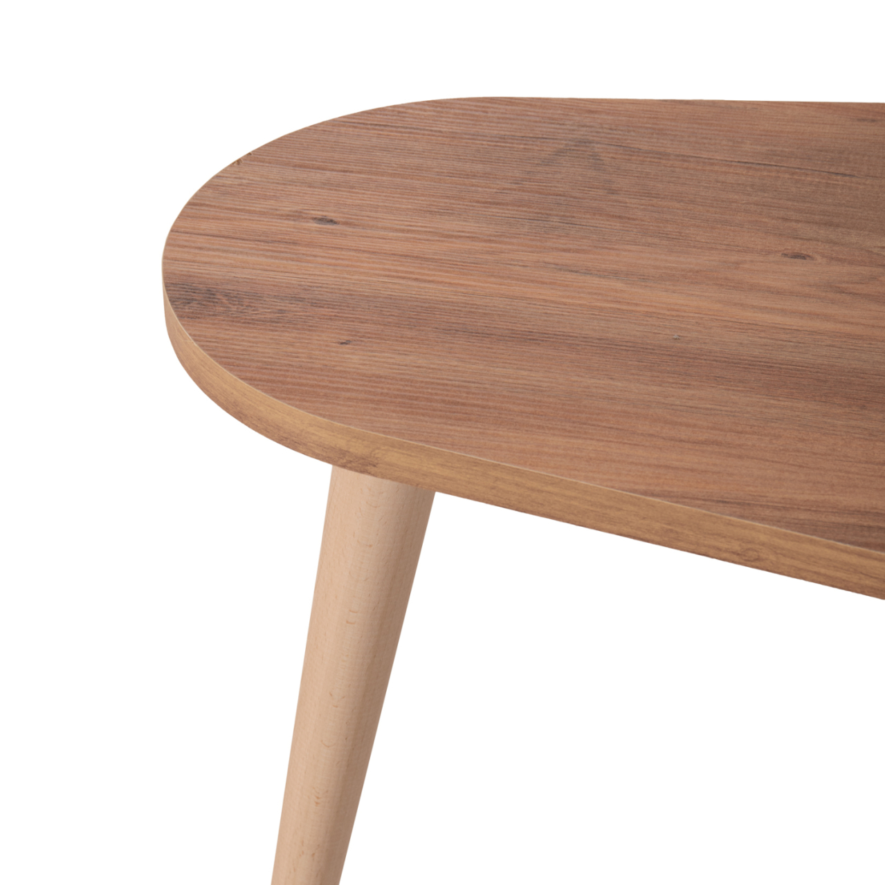 COFFEE TABLES 2PCS APRILIA HM18179.03 MELAMINE IN NATURAL and WHITE MARBLE-WOODEN LEGS IN NATURAL 94x47x47,5Hcm [6]