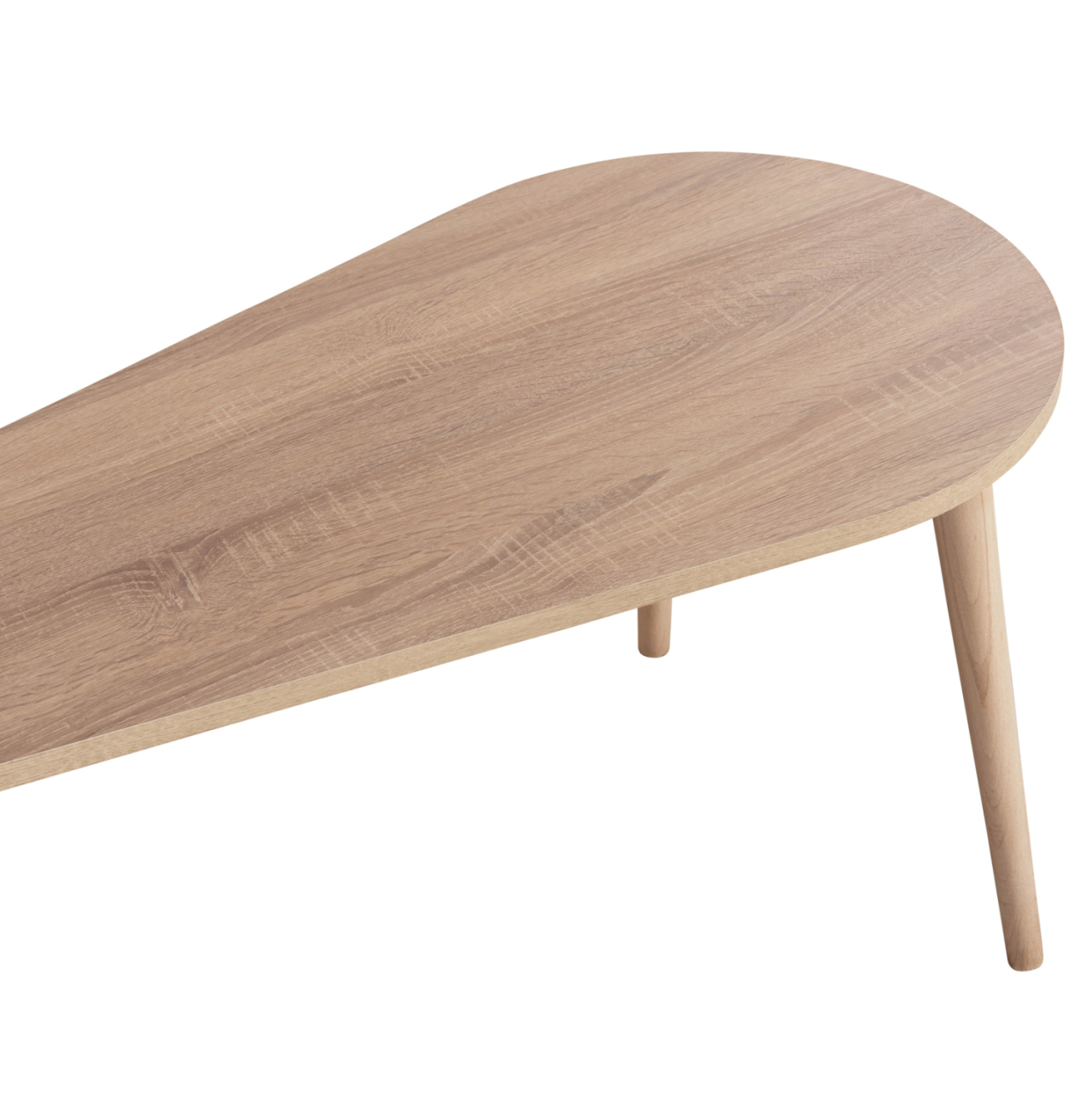 COFFEE TABLES 2PCS APRILIA HM18179.04 MELAMINE IN SONAMA and WHITE-WOODEN LEGS IN NATURAL 94x47x47Hcm [8]