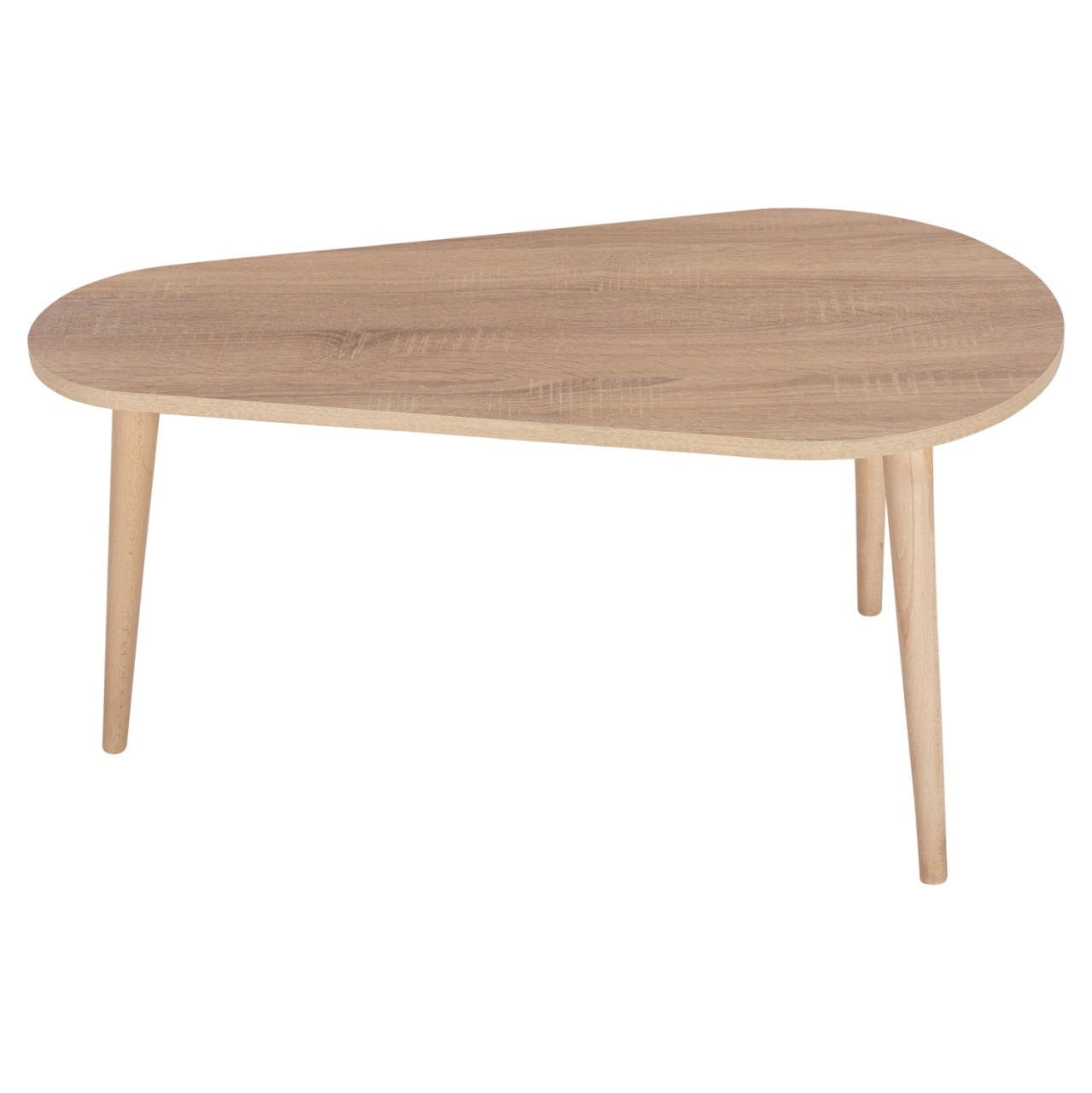 COFFEE TABLES 2PCS APRILIA HM18179.04 MELAMINE IN SONAMA and WHITE-WOODEN LEGS IN NATURAL 94x47x47Hcm [6]