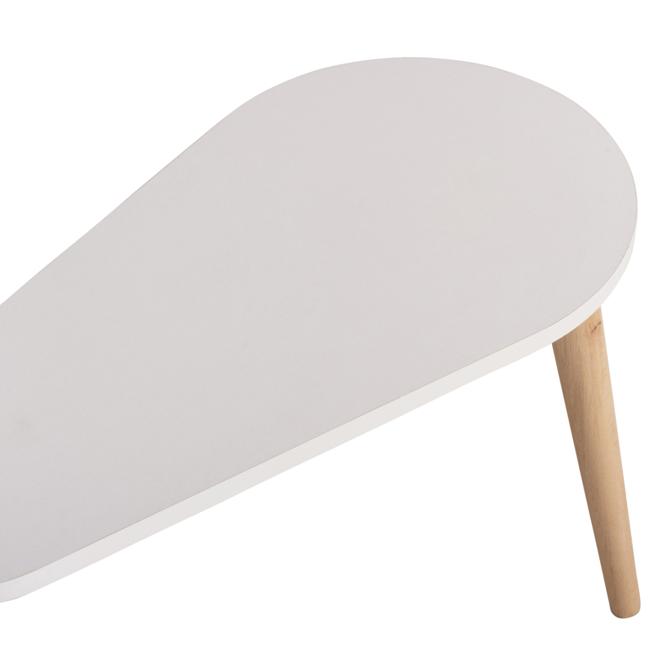 COFFEE TABLES 2PCS APRILIA HM18179.04 MELAMINE IN SONAMA and WHITE-WOODEN LEGS IN NATURAL 94x47x47Hcm [9]