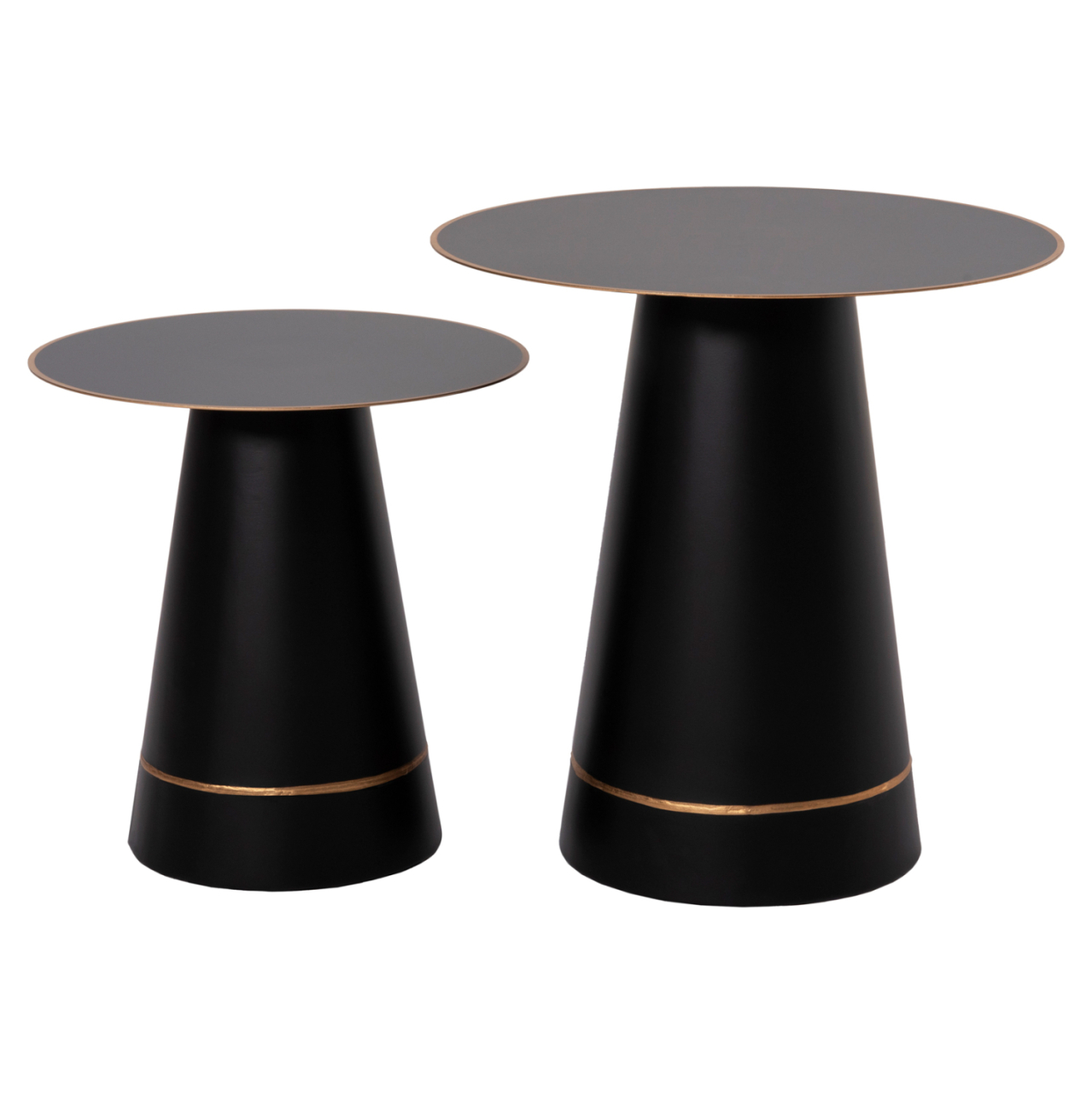COFFEE TABLES 2PCS BALLI HM9996 ROUND METAL IN BLACK Φ50 and Φ40 cm. [3]