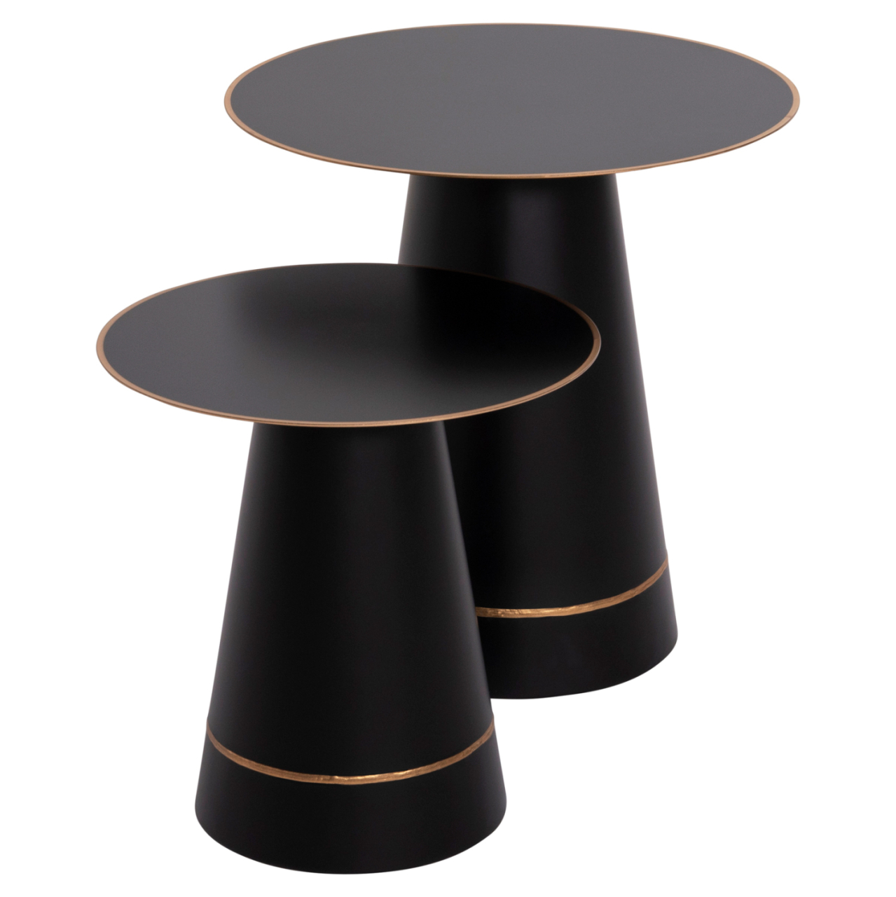 COFFEE TABLES 2PCS BALLI HM9996 ROUND METAL IN BLACK Φ50 and Φ40 cm. [4]