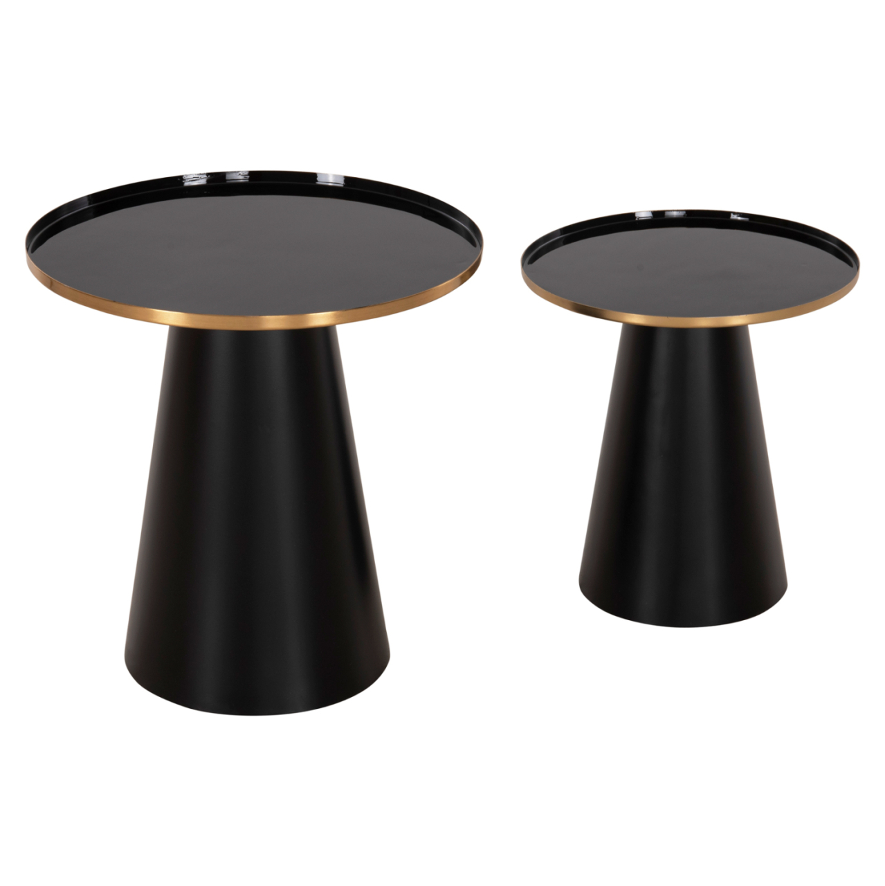 COFFEE TABLES 2PCS BENG HM9920 ENAMELED METAL TOP-MAT BASE-BLACK Φ50 and Φ40 cm. [7]