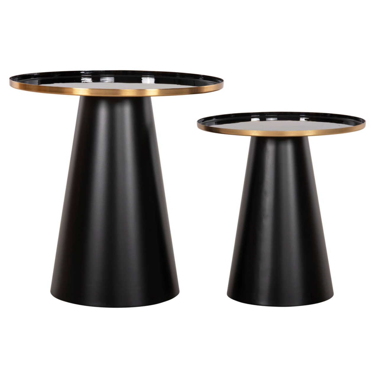 COFFEE TABLES 2PCS BENG HM9920 ENAMELED METAL TOP-MAT BASE-BLACK Φ50 and Φ40 cm. [8]