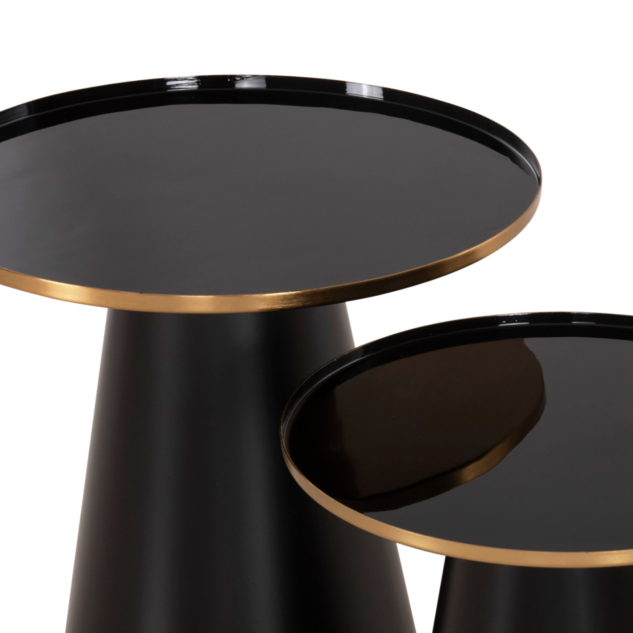 COFFEE TABLES 2PCS BENG HM9920 ENAMELED METAL TOP-MAT BASE-BLACK Φ50 and Φ40 cm. [4]
