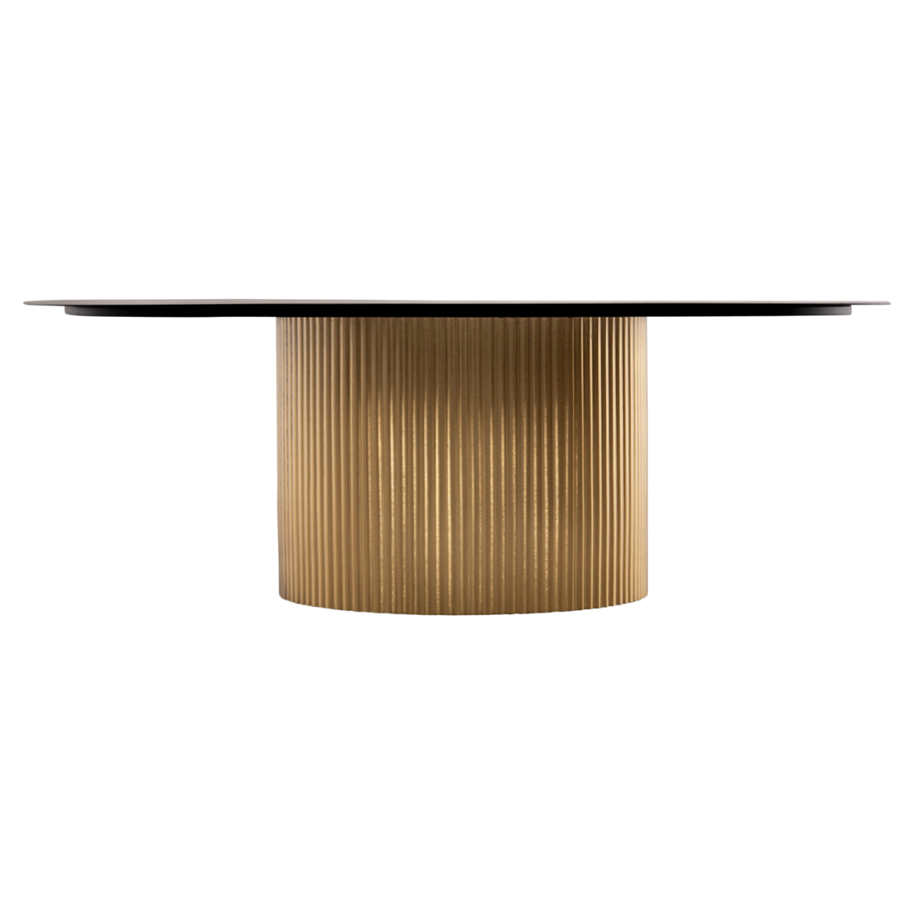 COFFEE TABLES 2PCS CLAD HM11916 METAL IN GOLD-BLACK TOP Φ110x38H and Φ80x32H cm. [5]
