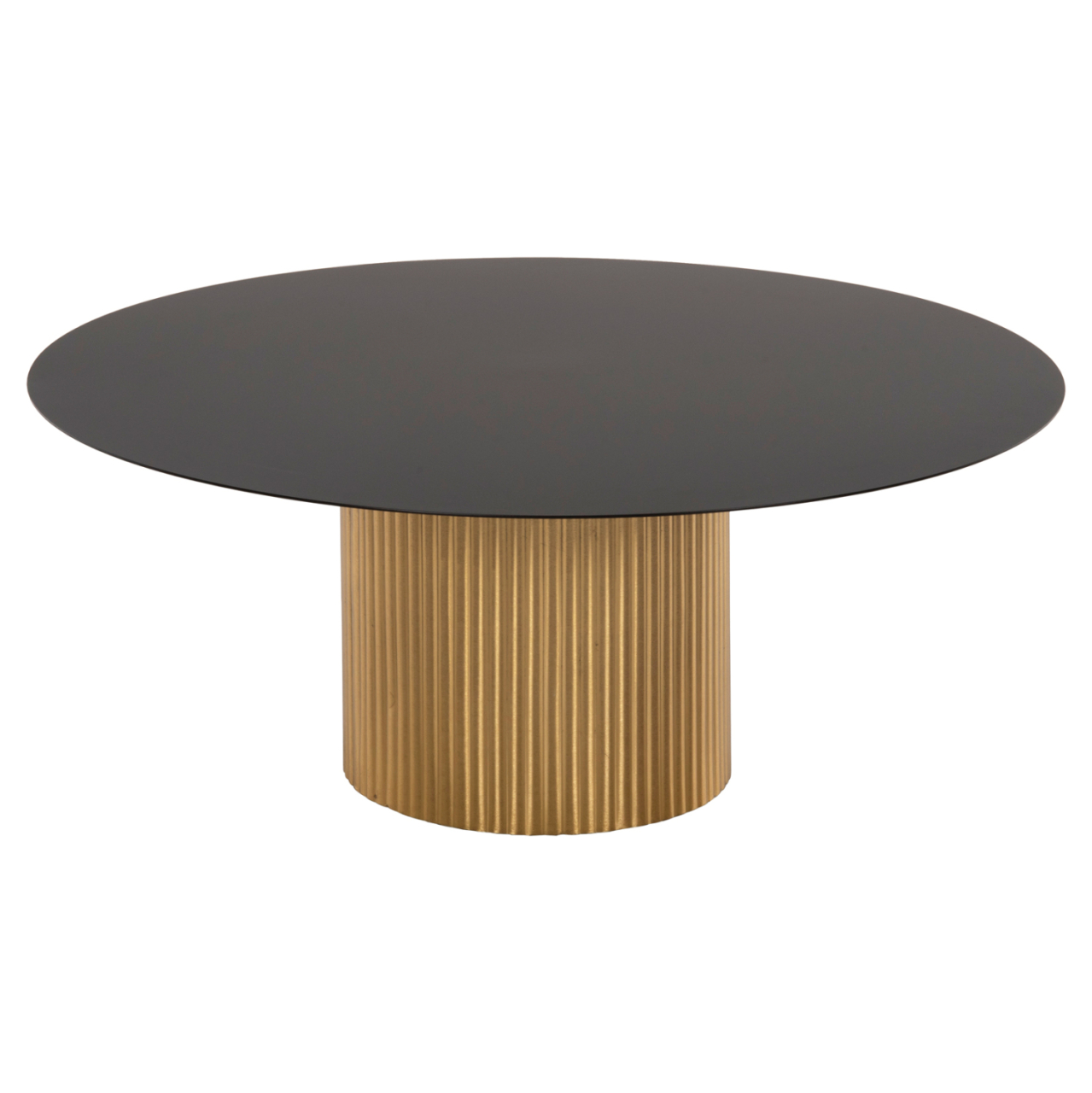 COFFEE TABLES 2PCS CLAD HM11916 METAL IN GOLD-BLACK TOP Φ110x38H and Φ80x32H cm. [4]