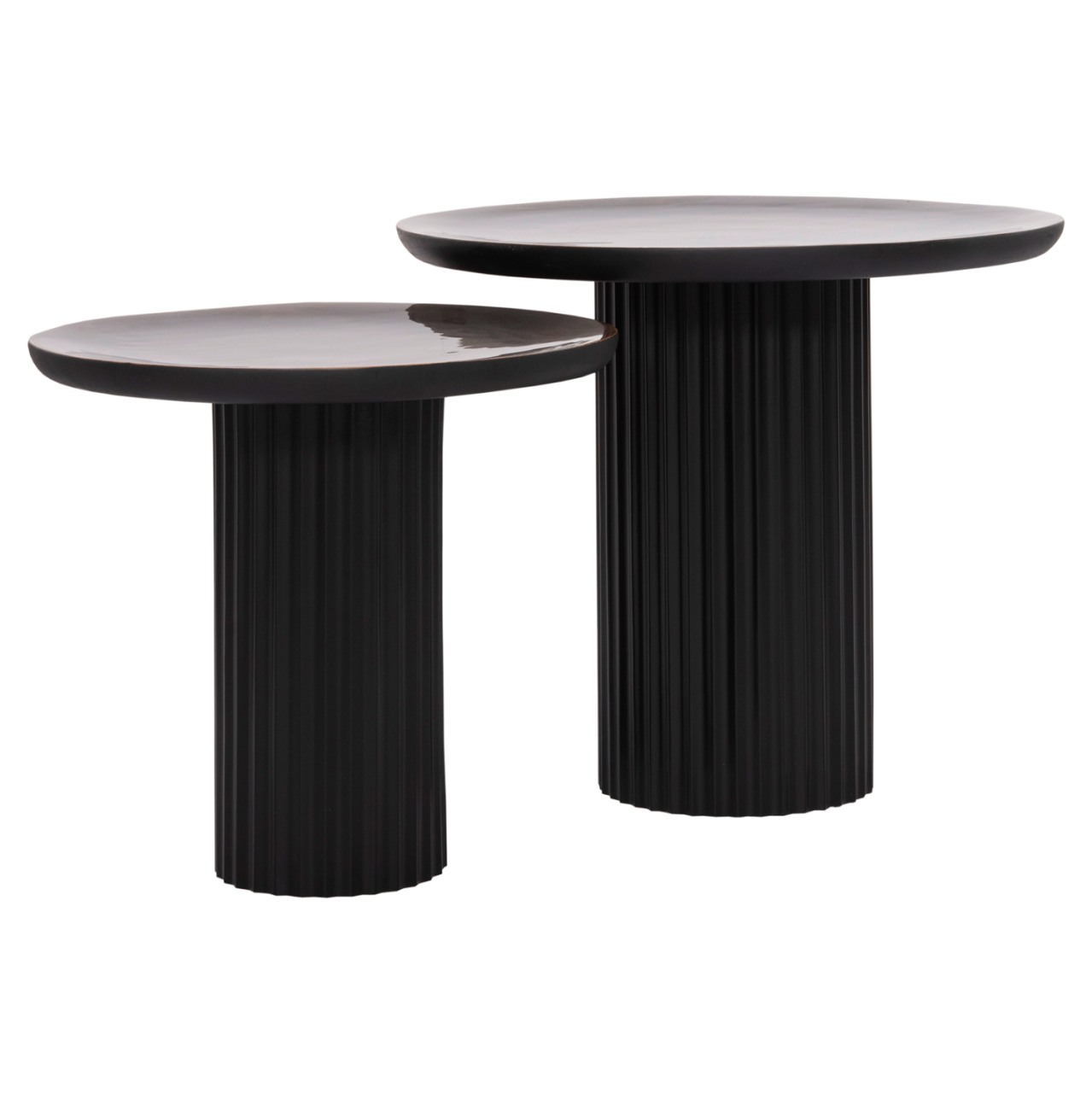 COFFEE TABLES 2PCS ELAF HM9999 MANGO WOOD ENAMELED TOP-IRON BASES [3]