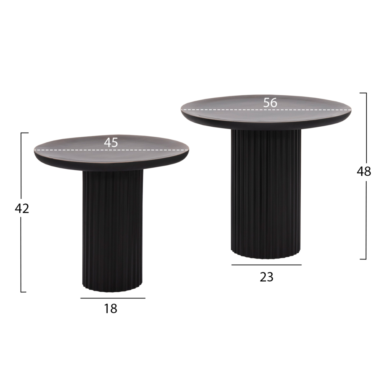 COFFEE TABLES 2PCS ELAF HM9999 MANGO WOOD ENAMELED TOP-IRON BASES [2]