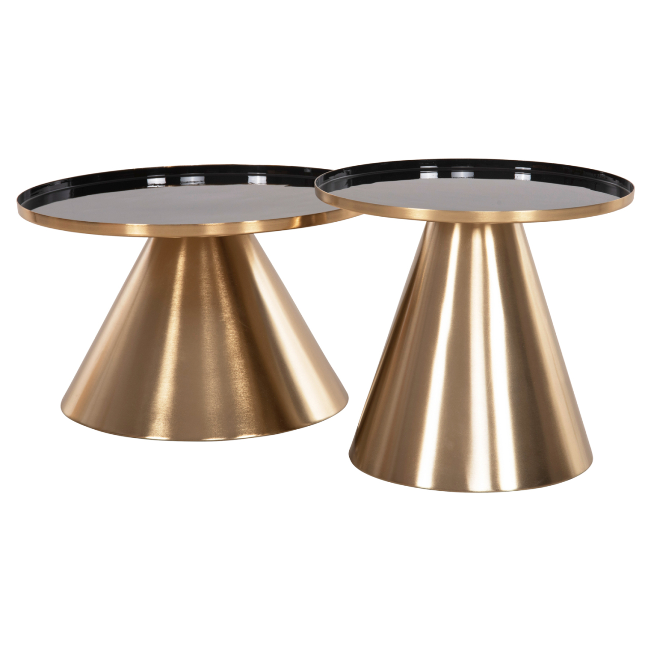 COFFEE TABLES 2PCS LORME HM9923 METAL IN BLACK AND GOLD Φ50 and Φ40 cm. [7]