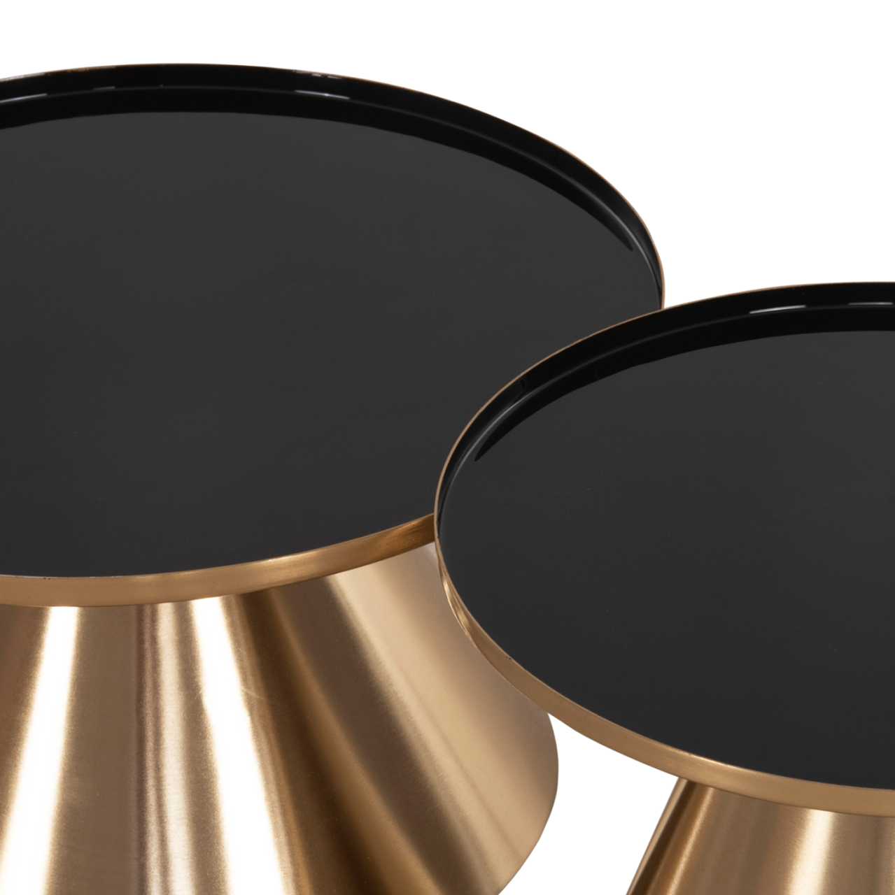 COFFEE TABLES 2PCS LORME HM9923 METAL IN BLACK AND GOLD Φ50 and Φ40 cm. [4]