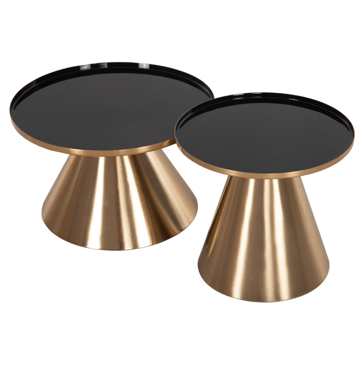 COFFEE TABLES 2PCS LORME HM9923 METAL IN BLACK AND GOLD Φ50 and Φ40 cm. [3]