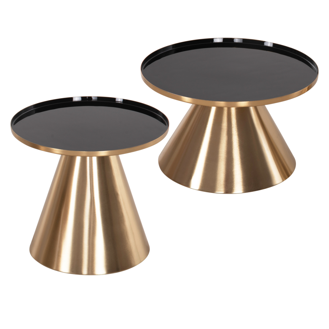 COFFEE TABLES 2PCS LORME HM9923 METAL IN BLACK AND GOLD Φ50 and Φ40 cm. [9]