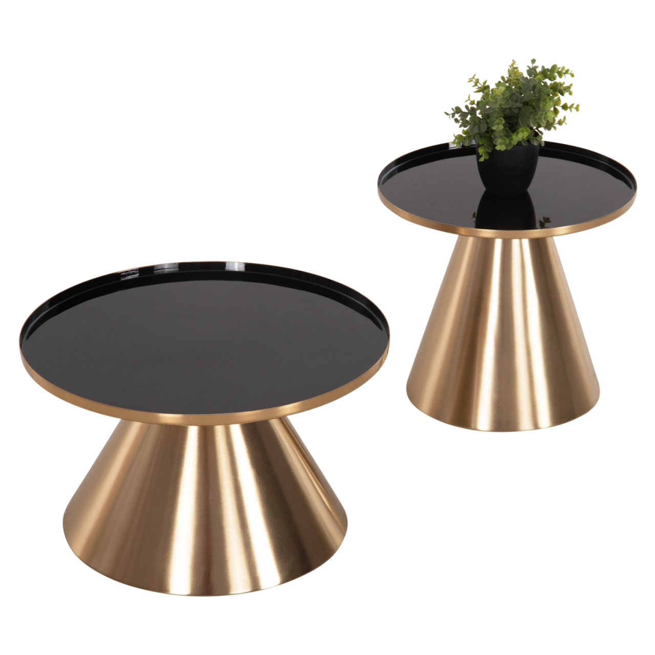 COFFEE TABLES 2PCS LORME HM9923 METAL IN BLACK AND GOLD Φ50 and Φ40 cm. [8]