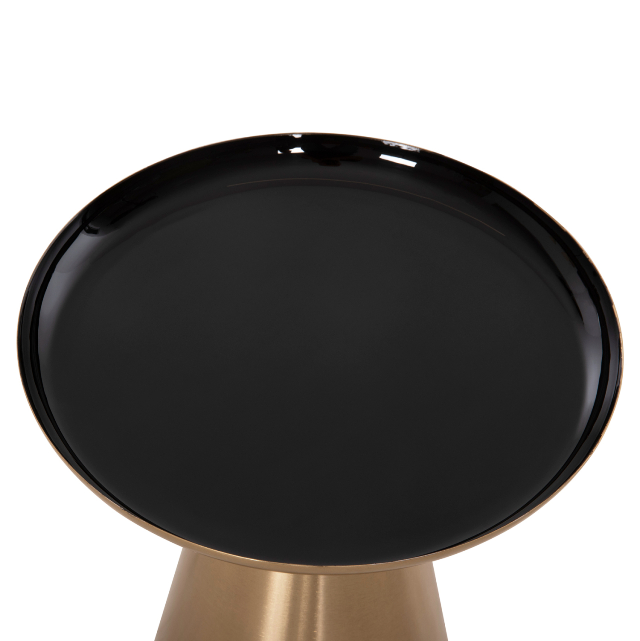 COFFEE TABLES 2PCS OLUF ΗΜ9921 ENAMELED METAL-GLOSSY GOLD and BLACK Φ50 and Φ41 cm. [9]