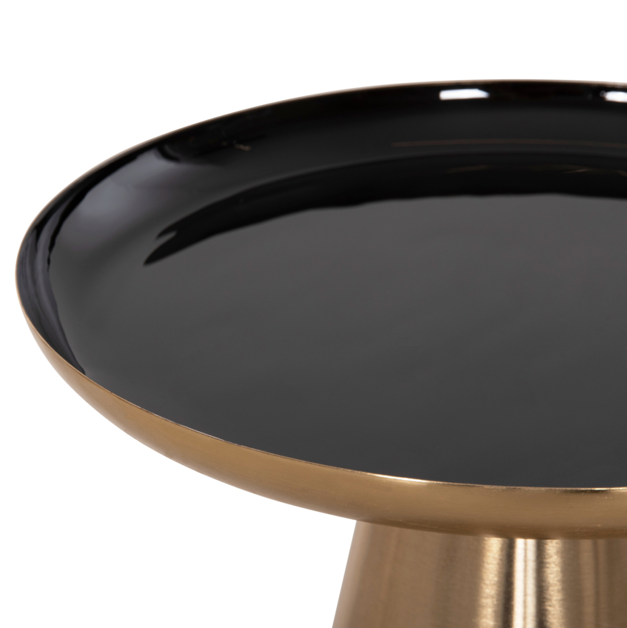 COFFEE TABLES 2PCS OLUF ΗΜ9921 ENAMELED METAL-GLOSSY GOLD and BLACK Φ50 and Φ41 cm. [5]