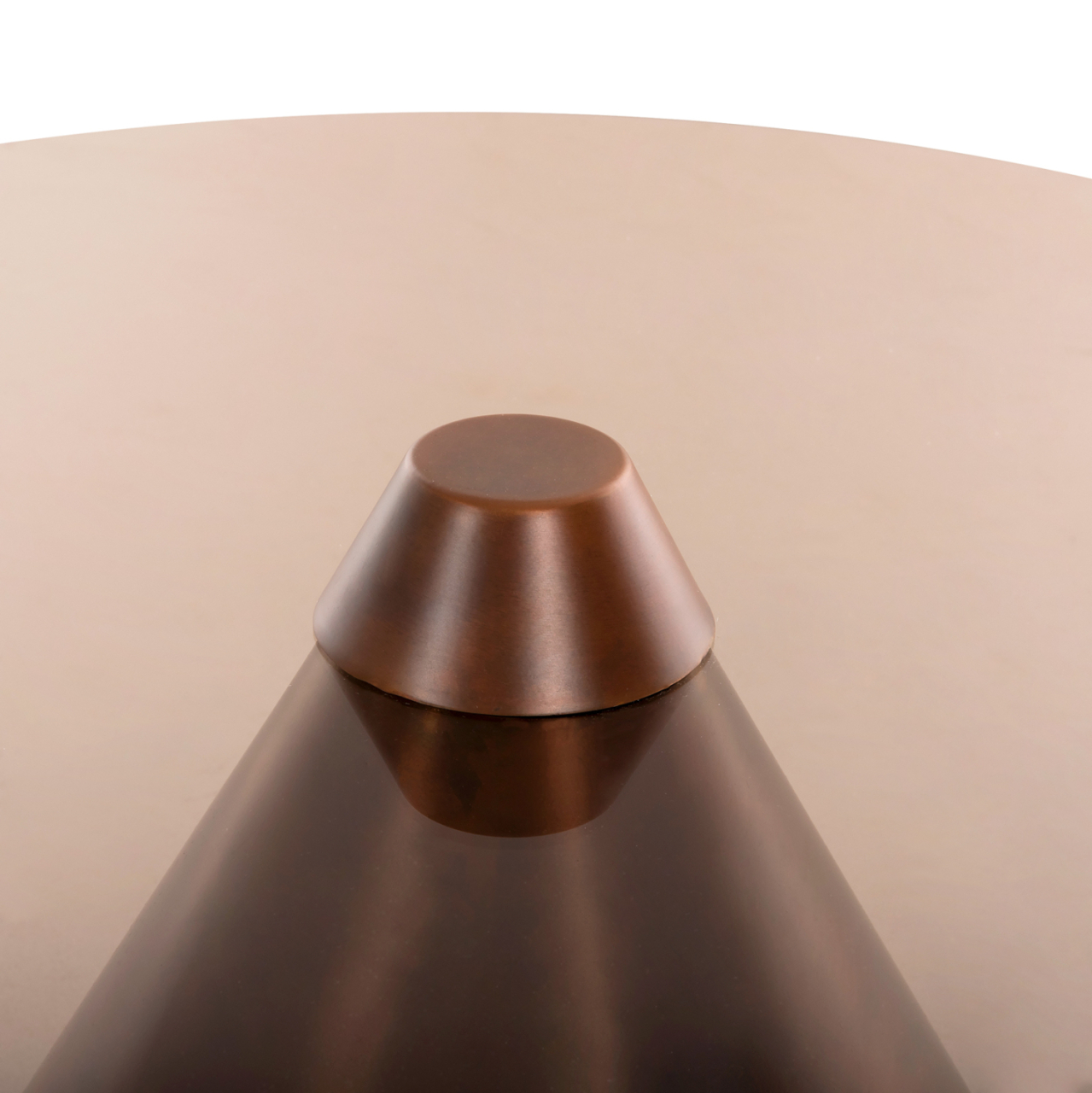 COFFEE TABLES 2PCS REBEN HM9676 METAL IN BURNED COPPER-SMOKE GLASS TOP Φ80 and Φ60 cm. [6]
