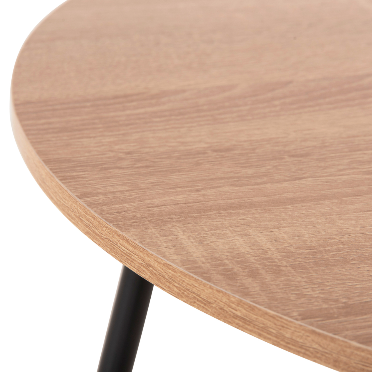 COFFEE TABLES 2PCS ROUND CUPPER HM9878.01 MELAMINE IN SONAMA-BLACK METAL Φ55x45Hcm. [6]