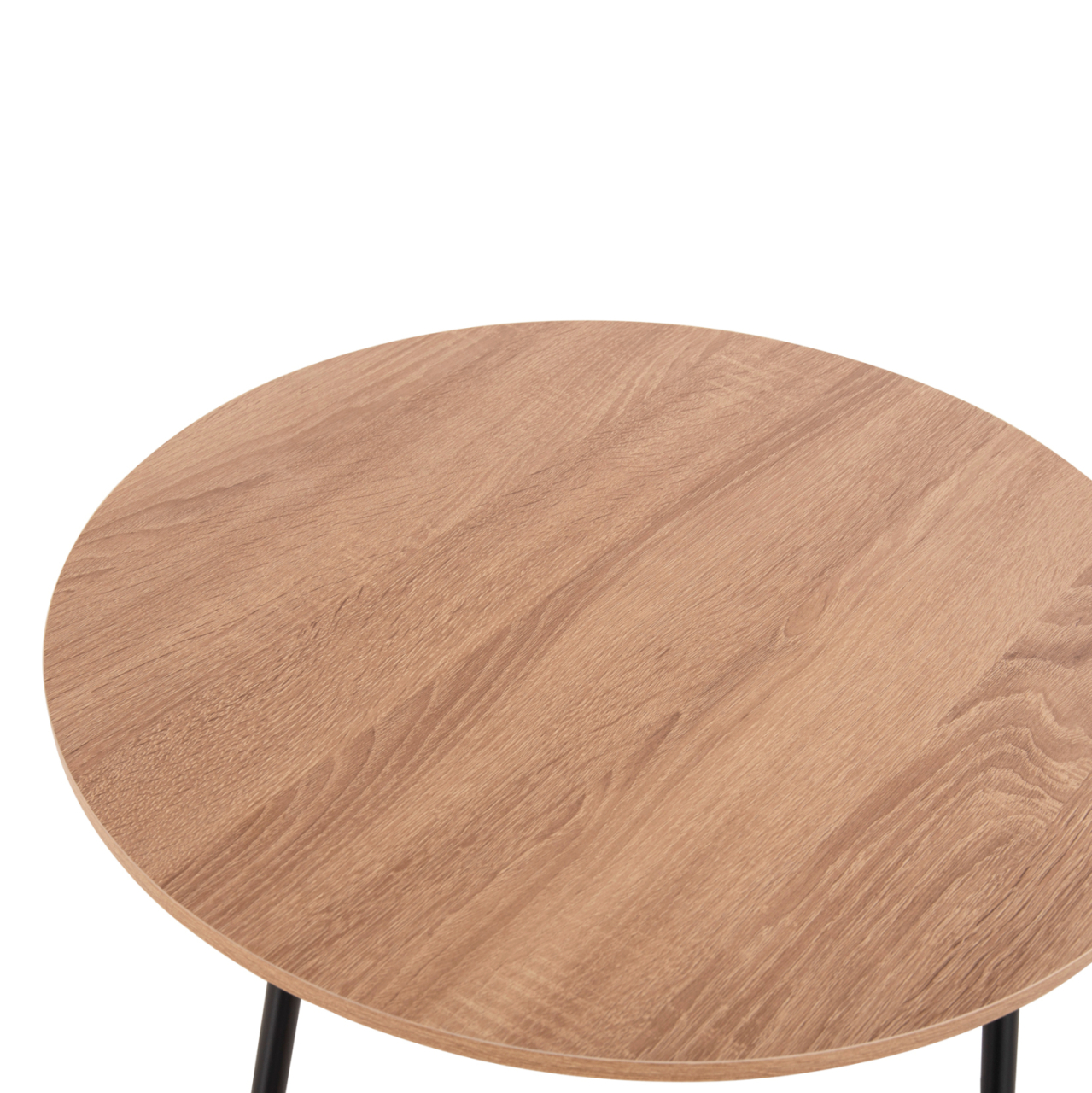 COFFEE TABLES 2PCS ROUND CUPPER HM9878.01 MELAMINE IN SONAMA-BLACK METAL Φ55x45Hcm. [5]