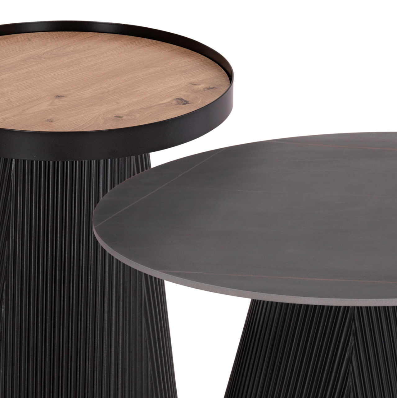 COFFEE TABLES 2PCS SET DUNCAN HM21081 MDF AND CERAMIC TOP Φ80cm and Φ45cm [4]